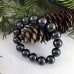 Bracelet "The Night" for broad wrist 17 beads 12mm