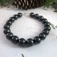 Bracelet "The Black Pearl" 19 beads 10mm